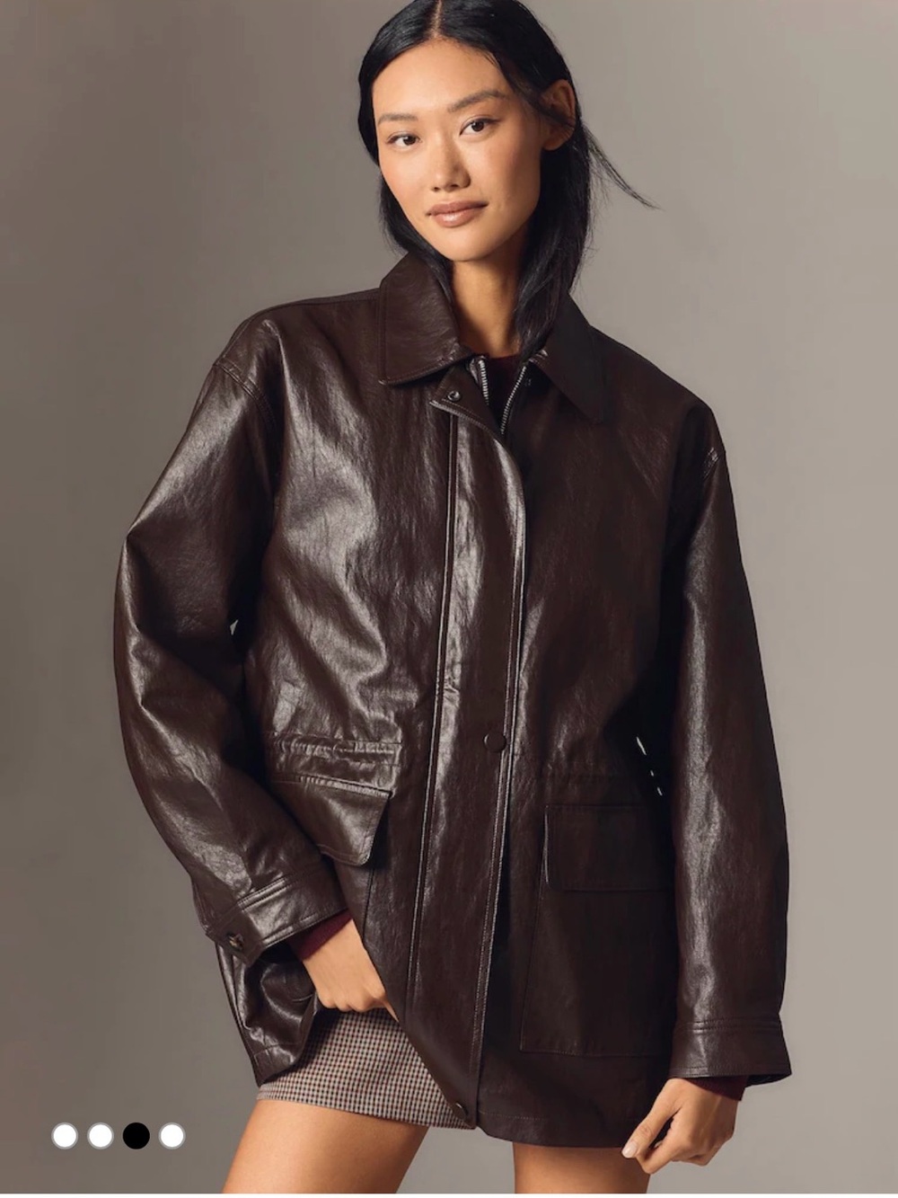 NWT ANTHROPOLOGIE $188 CINCHED WAIST FAUX LEATHER JACKET